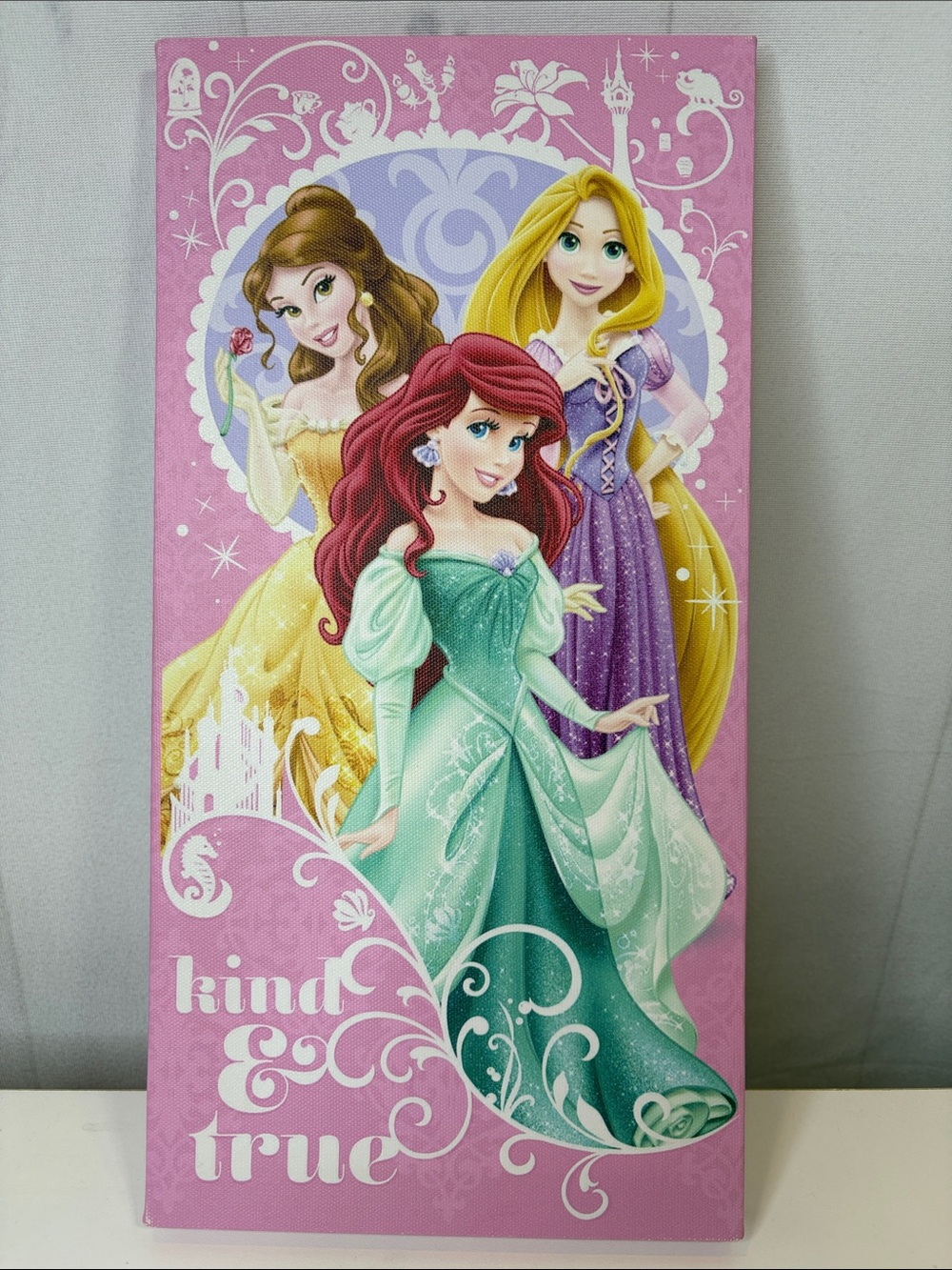 Disney Princess Belle Ariel Rapunzel Wall Canvas – Kind & True